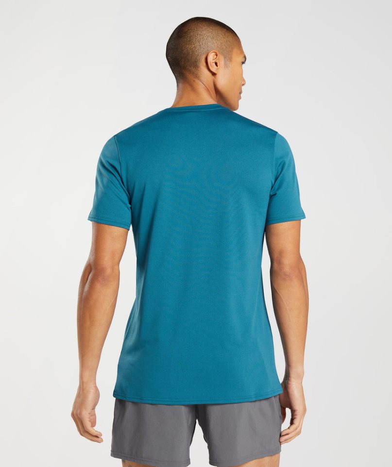 Men's Gymshark Arrival T-Shirts Blue | CA 5031D8